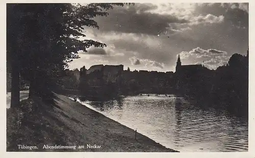 Tübingen, Abendstimmung am Neckar gl1929 E1300