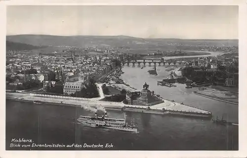 Koblenz am Rhein - Blick vom Ehrenbreitstein auf das deutsche Eck gl1930 159.549