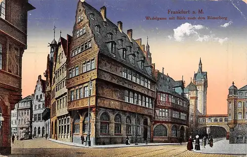 Frankfurt am Main - Wedelgasse m. Blick nach dem Römerberg feldpgl1917 159.601