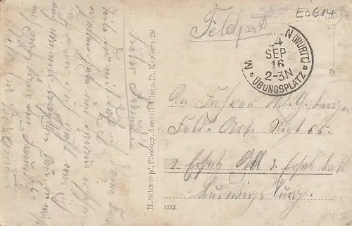 1.WK Soldaten-Gruppe feldpgl1916 E0614