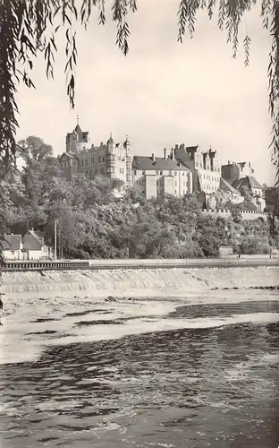 Bernburg (Saale) Blick zum Schloss vom Rosenhag aus ngl 158.744