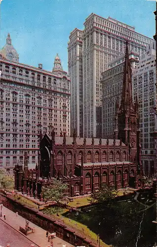 New York City NY Trinity Church Broadway and Wall Street ngl 164.103