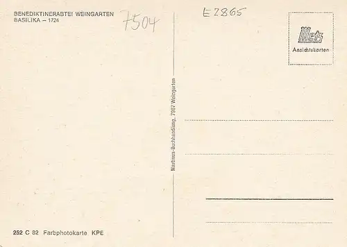 Weingarten - Benediktiner-Abtei mit Basilika St. Martin ngl E2865