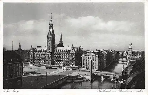 Hamburg Rathaus und Rathausmarkt gl1935 161.879