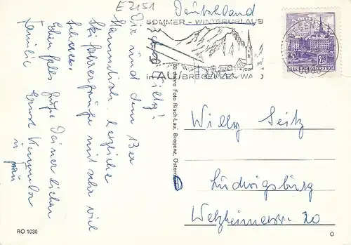 Bregenz, Schigebiet Hochtannberg, Mehrbildkarte glum 1970? E2151