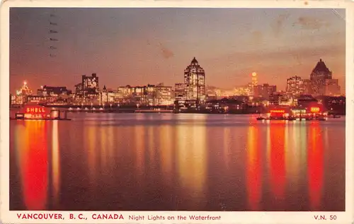Canada Vancouver B.C. Night Lights on the Waterfront gl1953? 164.204