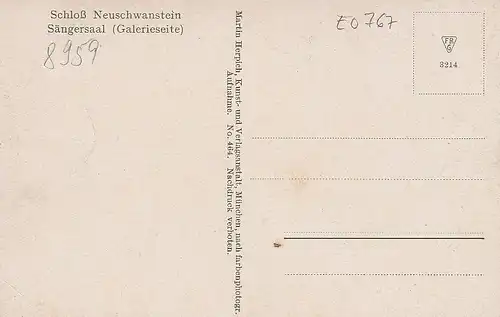 Schloss Neuschwanstein - Sängersaal ngl E0767