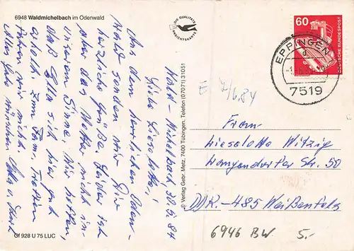 Waldmichelbach/Odenwald Teilansichten gl1984 160.869