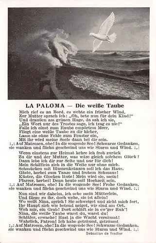 Musik und Lied: La Paloma - Die weiße Taube ngl 161.088