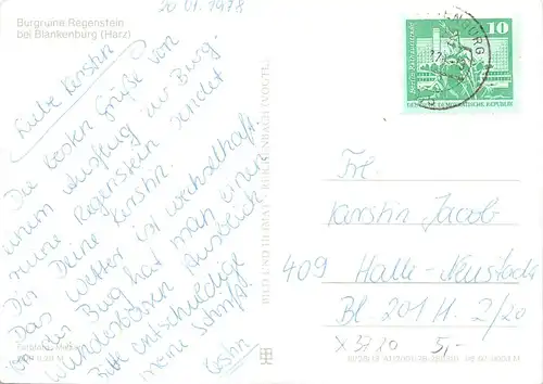 Burgruine Regenstein bei Blankenburg (Harz) gl1978 158.867
