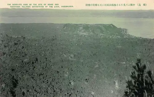 Japan Sakurajima - Von Lawastrom zerstörtes Dorf aus Sicht von Koike ngl 160.481