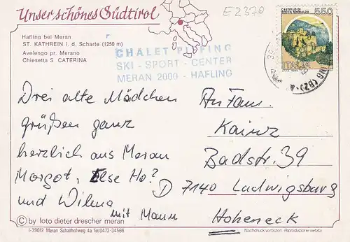 Hafling bei Meran, St.Kathrein a.d.Scharte glum 1970? E2370