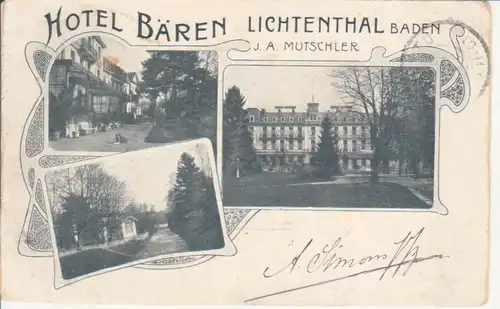 Lichtental (Baden-Baden) LITHO 3 Ansichten gl1907 226.807