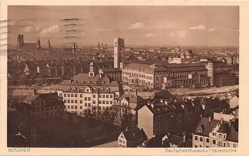 München Deutsches Museum und Frauentürme gl1927 162.855