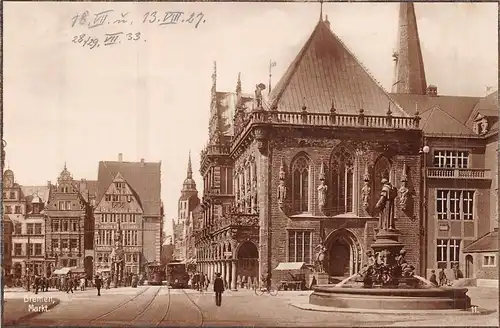 Bremen - Markt mit Brunnen ngl 159.387