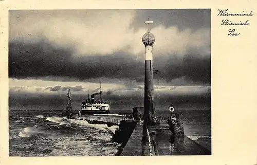 Warnemünde Stürmische See gl1938 161.015