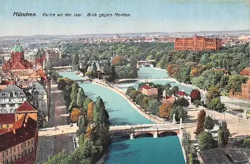 München Partie an der Isar Blick gegen Norden gl1924? 163.838