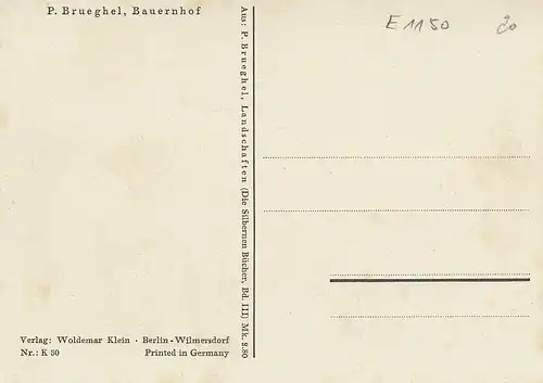 PETER BRUEGHEL Bauernhof ngl E1150