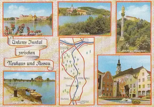 Unteres Inntal zwischen Neuhaus und Passau, Mehrbildkarte gl1984 E2561