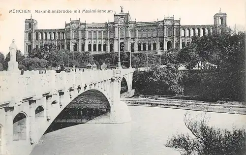 München Maximiliansbrücke mit Maximilianeum ngl 163.873