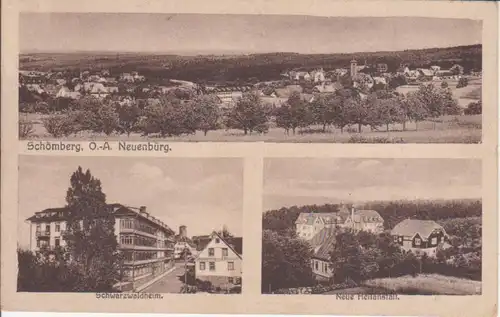 Schömberg - Panorama, Schwarzwaldheim, Heilanstalt gl1922 225.449