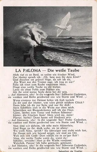 Musik und Lied: La Paloma - Die weiße Taube ngl 161.084