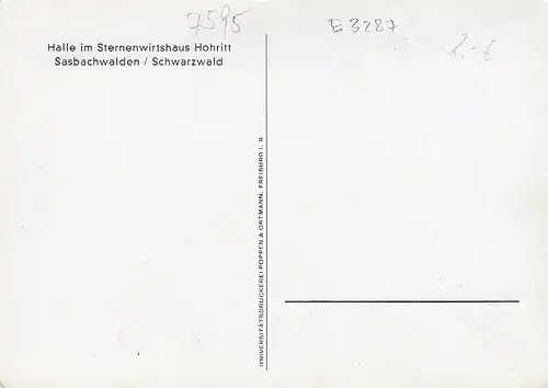 Sasbachwalden, Schwarzwald, Halle im Sternenwirtshaus Hohritt ngl E3287