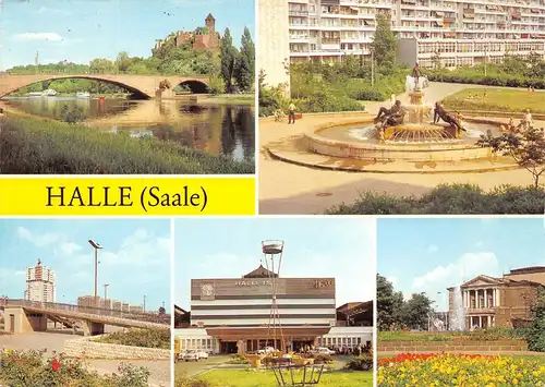 Halle (Saale) Teilansichten Mehrbildkarte gl1985 158.872