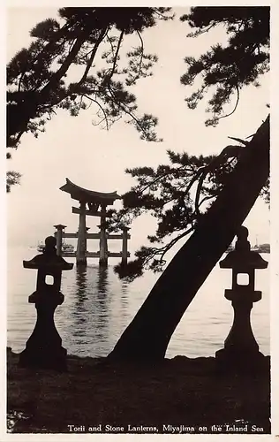 Japan Torii and Stone Lanterns Miyajima on the Inland Sea ngl 160.708
