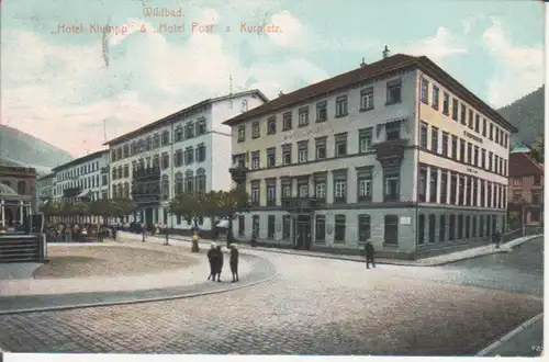 Bad Wildbad - Kurplatz mit Hotel Klumpp und Hotel Post gl1918 225.409