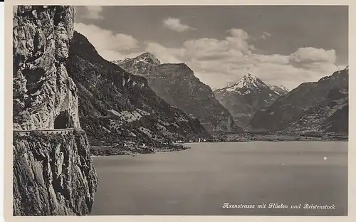 Axenstraße am Vierwaldstättersee mit Flüelen und Bristenstock ngl E1529