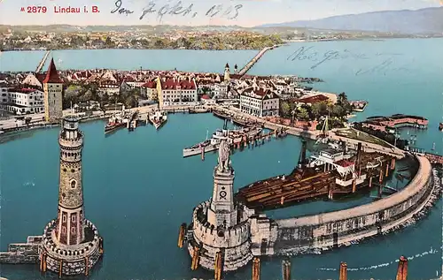 Lindau im Bodensee Hafeneinfahrt gl1913 164.637