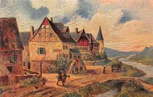 R. BÜRGER Im Moseltal Nach Gemälde ngl 161.447