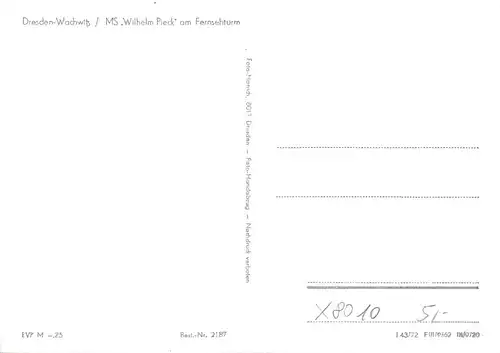 Dresden-Wachwitz MS Wilhelm Pieck am Fernsehturm ngl 158.965