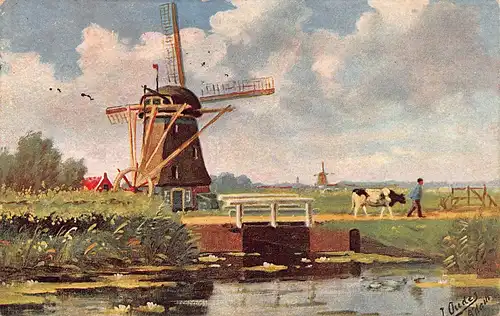 Mühle in frühlingshafter Landschaft gl1917 161.232