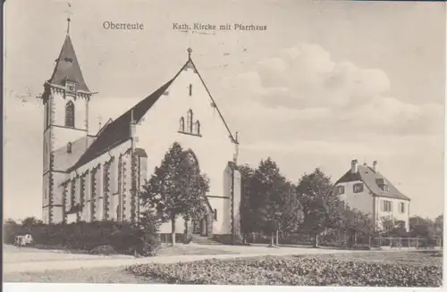Oberreute Katholische Kirche mit Pfarrhaus gl1936 227.172