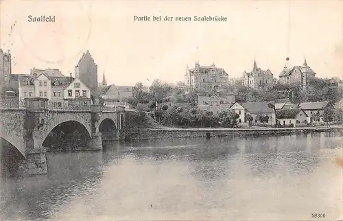 Saalfeld (Saale) Partie bei der neuen Saalebrücke gl1908 162.494