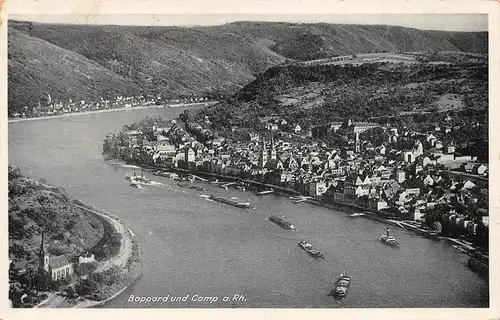Boppard und Camp am Rhein Panorama gl1940 164.726