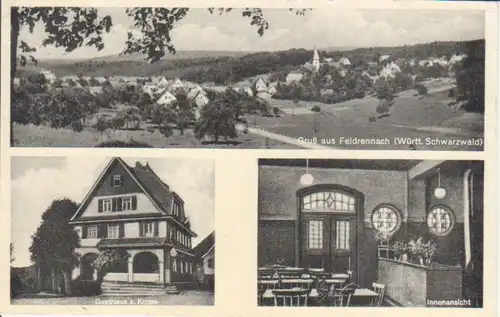 Feldrennach - Panorama, Gasthaus zur Krone gl1953 225.443