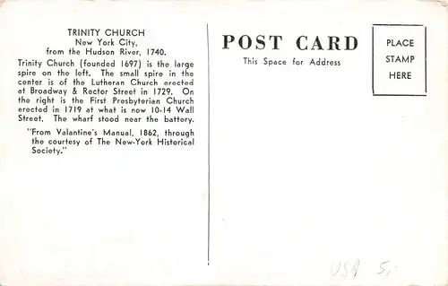 New York City NY Trinity Church from the Hudson River Nach Gemälde ngl 164.102