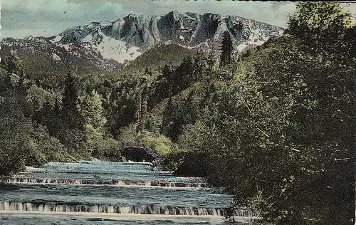 Benediktbeuren, Lainbachtal mit Benediktenwand gl1957 E2874