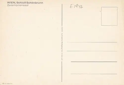 Wien, Schloß Schönbrunn,Zere,omiemsaal ngl E1946