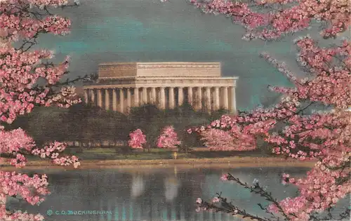 Washington D.C. Lincoln Memorial mit Kirschblüte Nach Gemälde gl1930 164.145