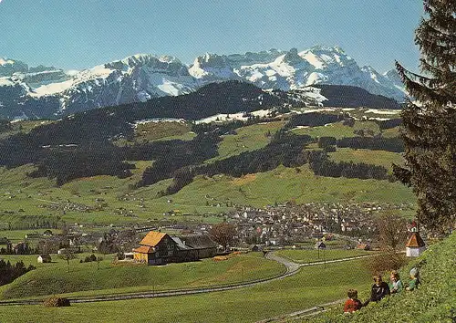 Appenzell,Blick auf Sollegg-Klosterspitz und Säntiskette ngl E3719