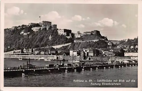 Koblenz am Rhein Schiffbrücke und Festung ngl 160.823