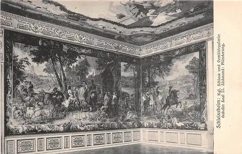 Schleissheim Kgl. Schloss Gemälde-Galerie Gobelin Saal II Plünderung ngl 164.815