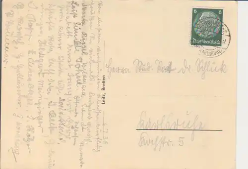 Berghausen (Pfinztal) Gasthaus zum Laub, Gastraum gl1938 225.841