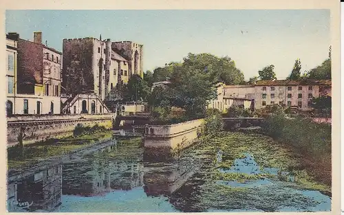 Niort (Deux-Sèvres) Le Donjon vu des Vieux Ponts sur la Sèvre ngl E2069