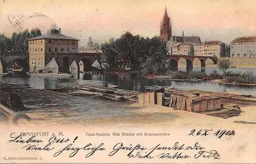 Frankfurt a.M. Alte Brücke mit Brückenmühle gl1902 161.981