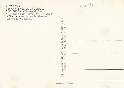 Chenonceaux (Indre-et Loire) Le Château sur la Cher ngl E3786